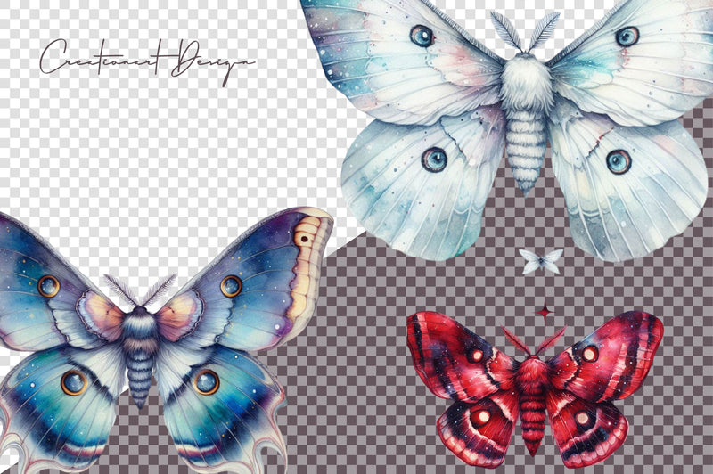 Celestial Moths Clipart Bundle - CraftNest - Digital Crafting and Art