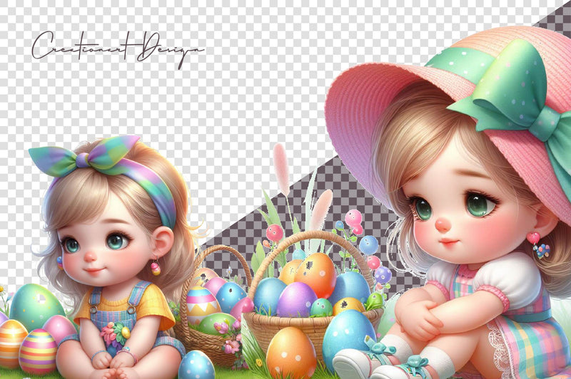 Easter Girl Clipart Bundle 1 - CraftNest - Digital Crafting and Art