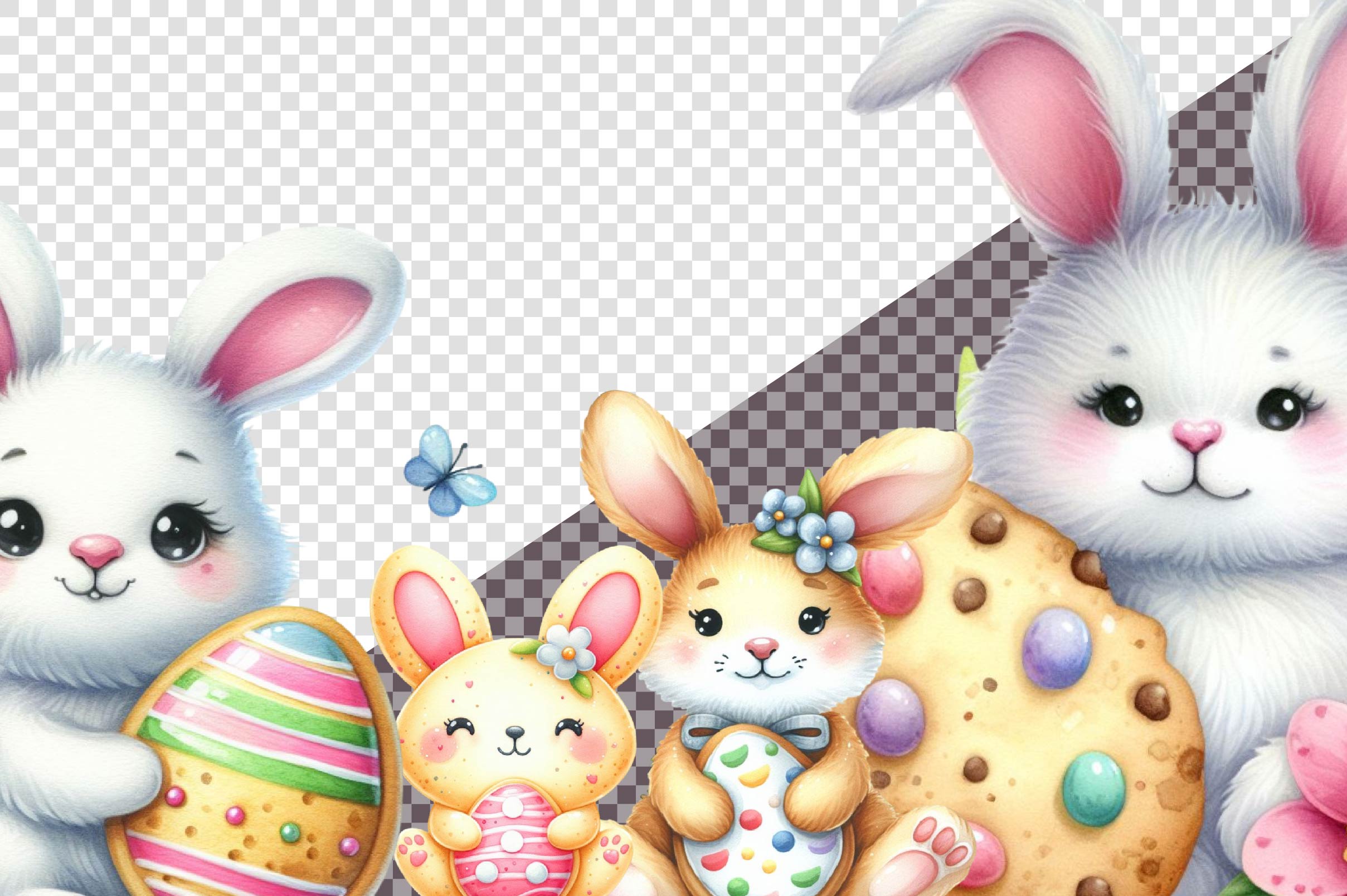Easter Biscuit Bunny Clipart Bundle - CraftNest - Digital Crafting and Art