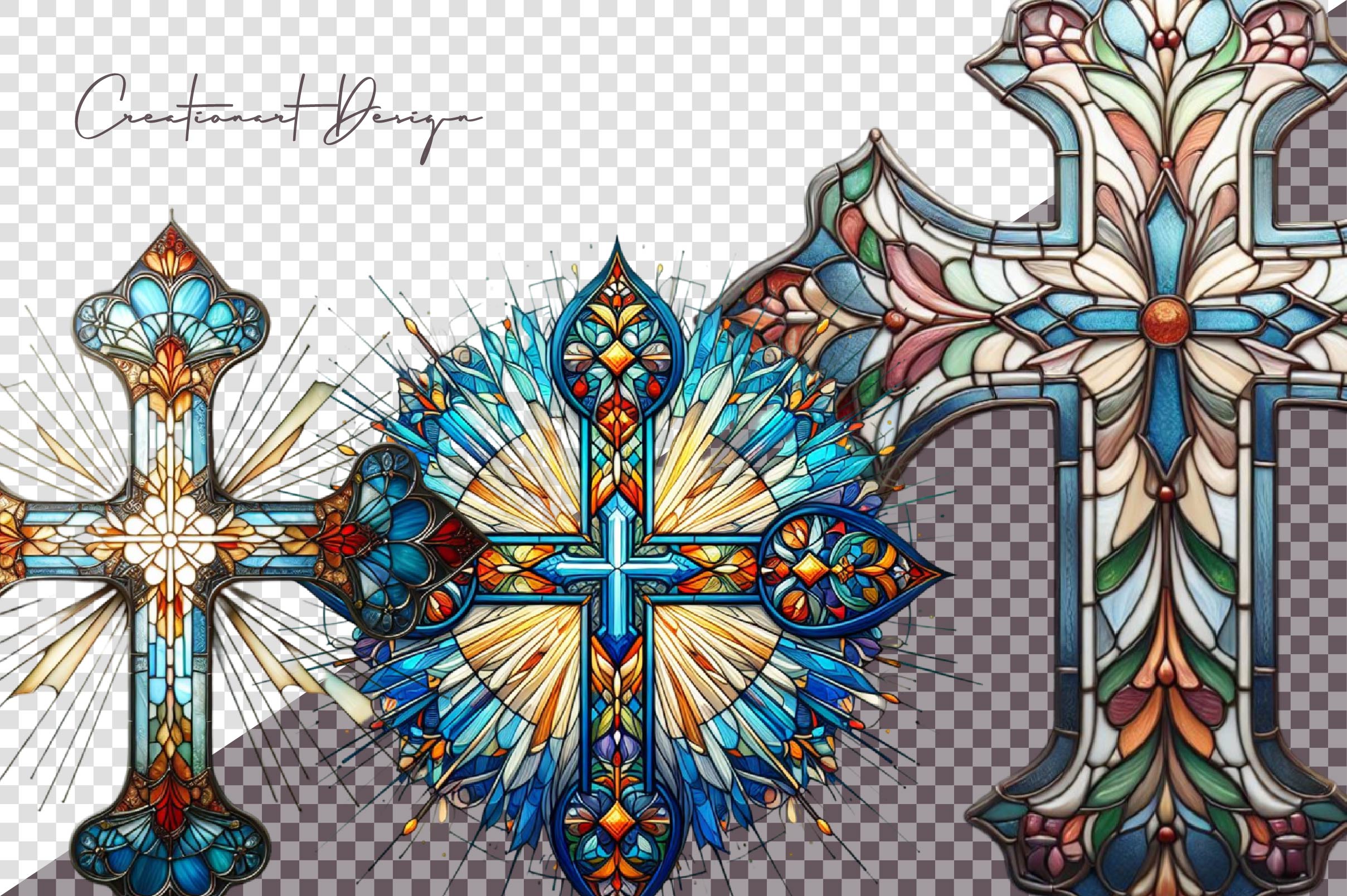 Stained Glass Crosses Clipart Bundle - CraftNest - Digital Crafting and Art