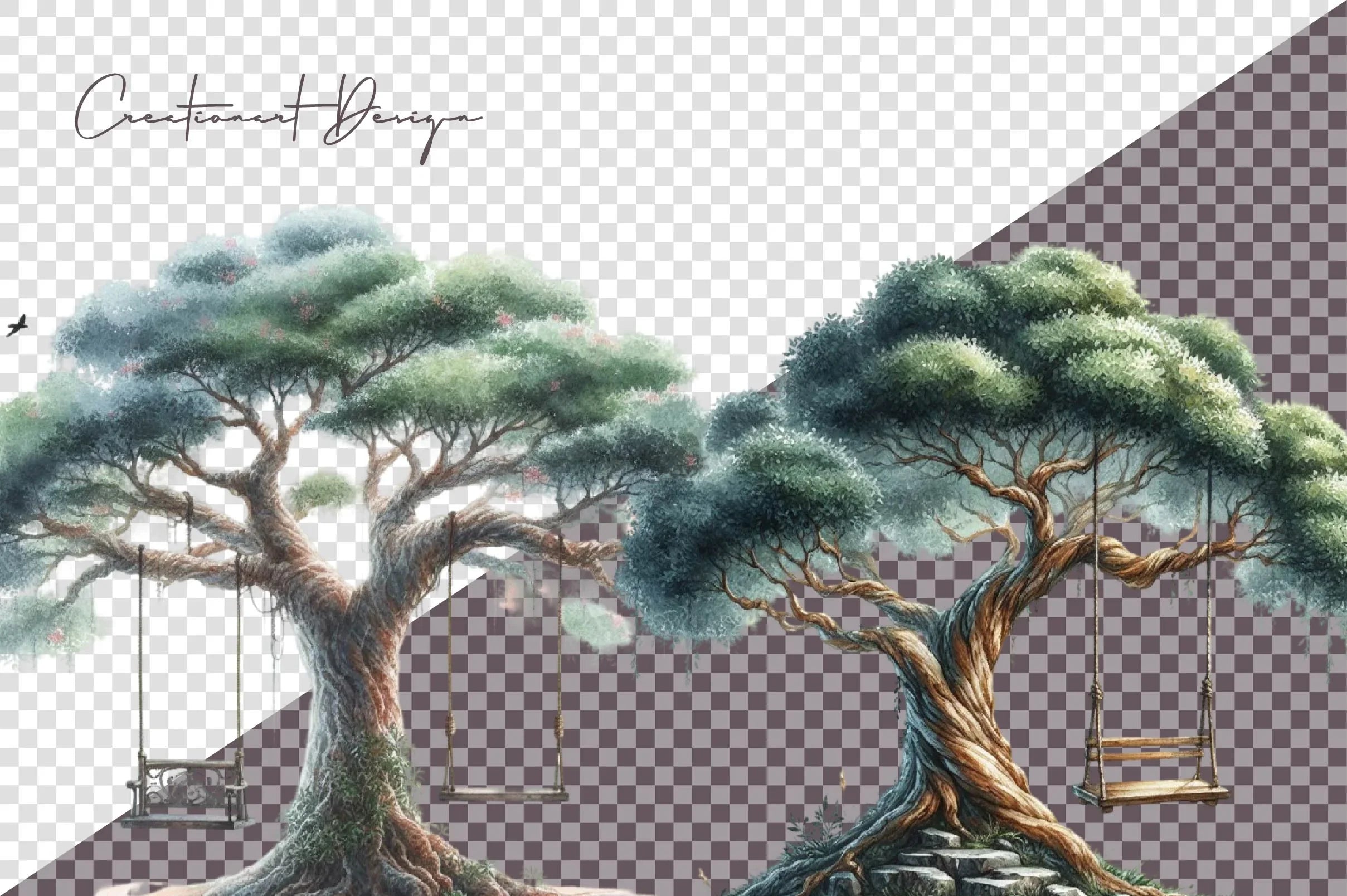 Tree Swings Clipart Bundle - CraftNest - Digital Crafting and Art