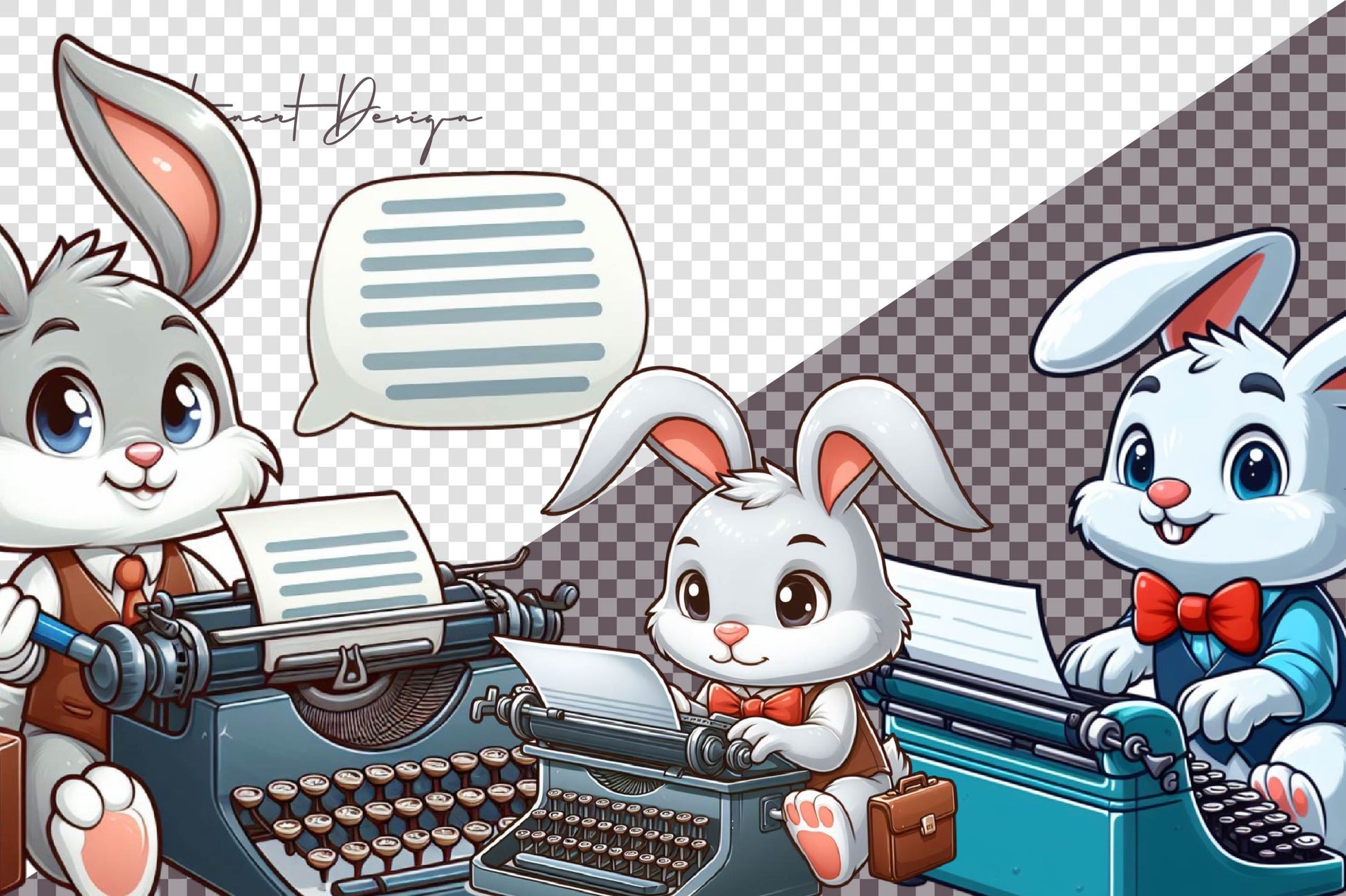 Cute Bunny Clipart Bundle - CraftNest - Digital Crafting and Art