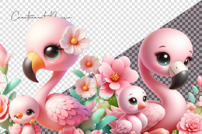 Little Princess Flamingo Clipart Bundle - CraftNest - Digital Crafting and Art