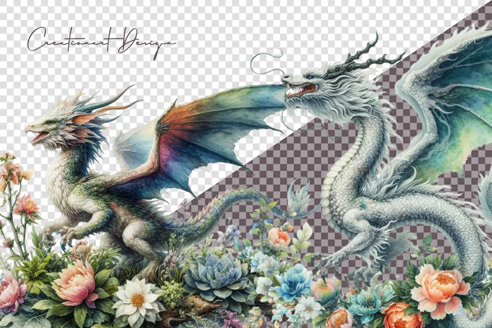 Garden Dragons Clipart Bundle - CraftNest - Digital Crafting and Art