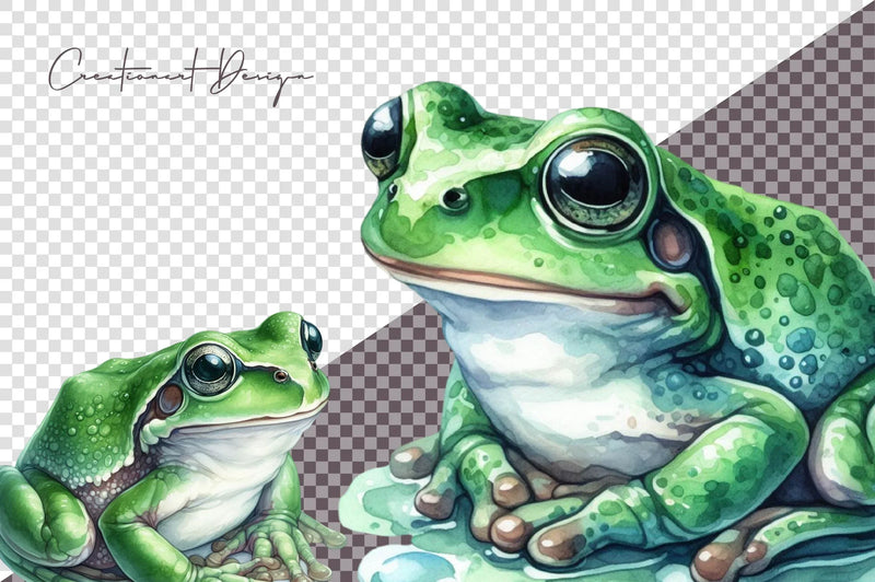 Green Frogs Clipart Bundle - CraftNest - Digital Crafting and Art