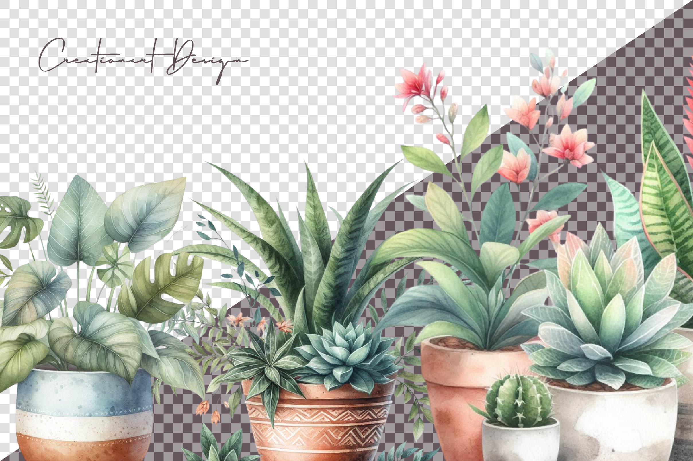 Potted Plants Clipart Bundle 1 - CraftNest - Digital Crafting and Art