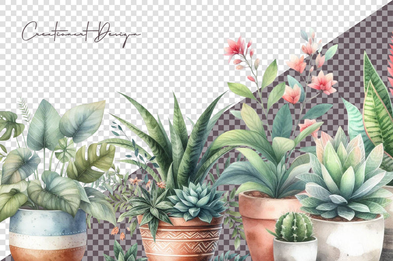 Potted Plants Clipart Bundle 1 - CraftNest - Digital Crafting and Art