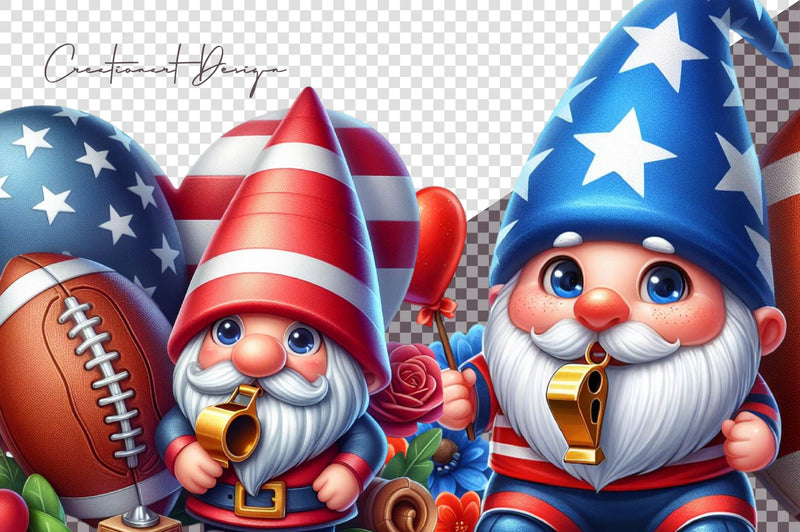 Adorable American Football Gnomes Clipart Bundle - CraftNest - Digital Crafting and Art