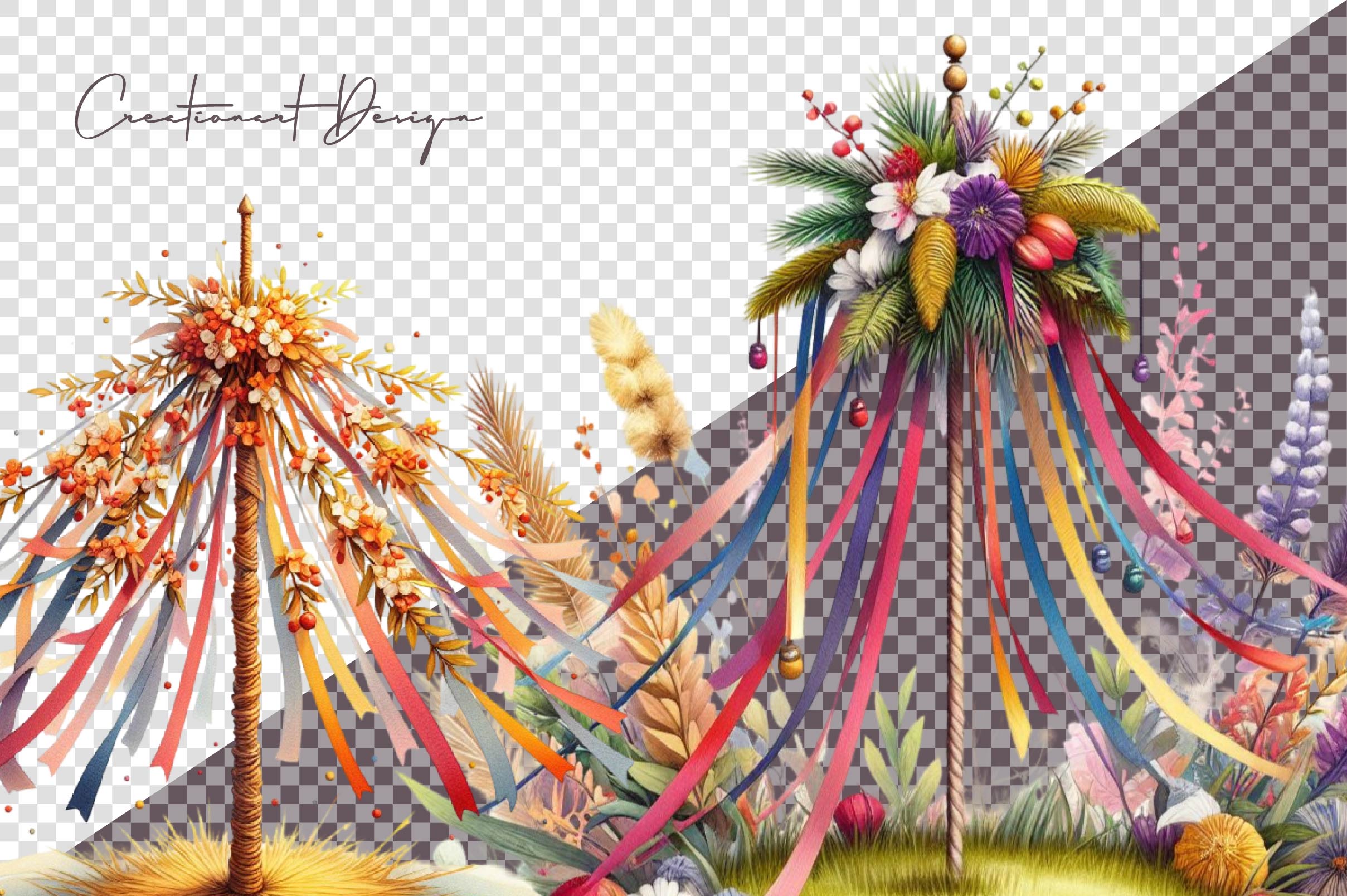 Maypole Clipart Bundle - CraftNest - Digital Crafting and Art