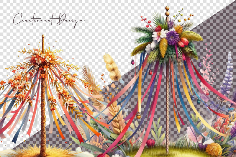 Maypole Clipart Bundle - CraftNest - Digital Crafting and Art