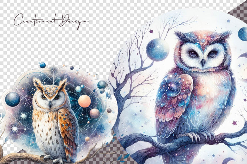 Celestial Owls Clipart Bundle - CraftNest - Digital Crafting and Art