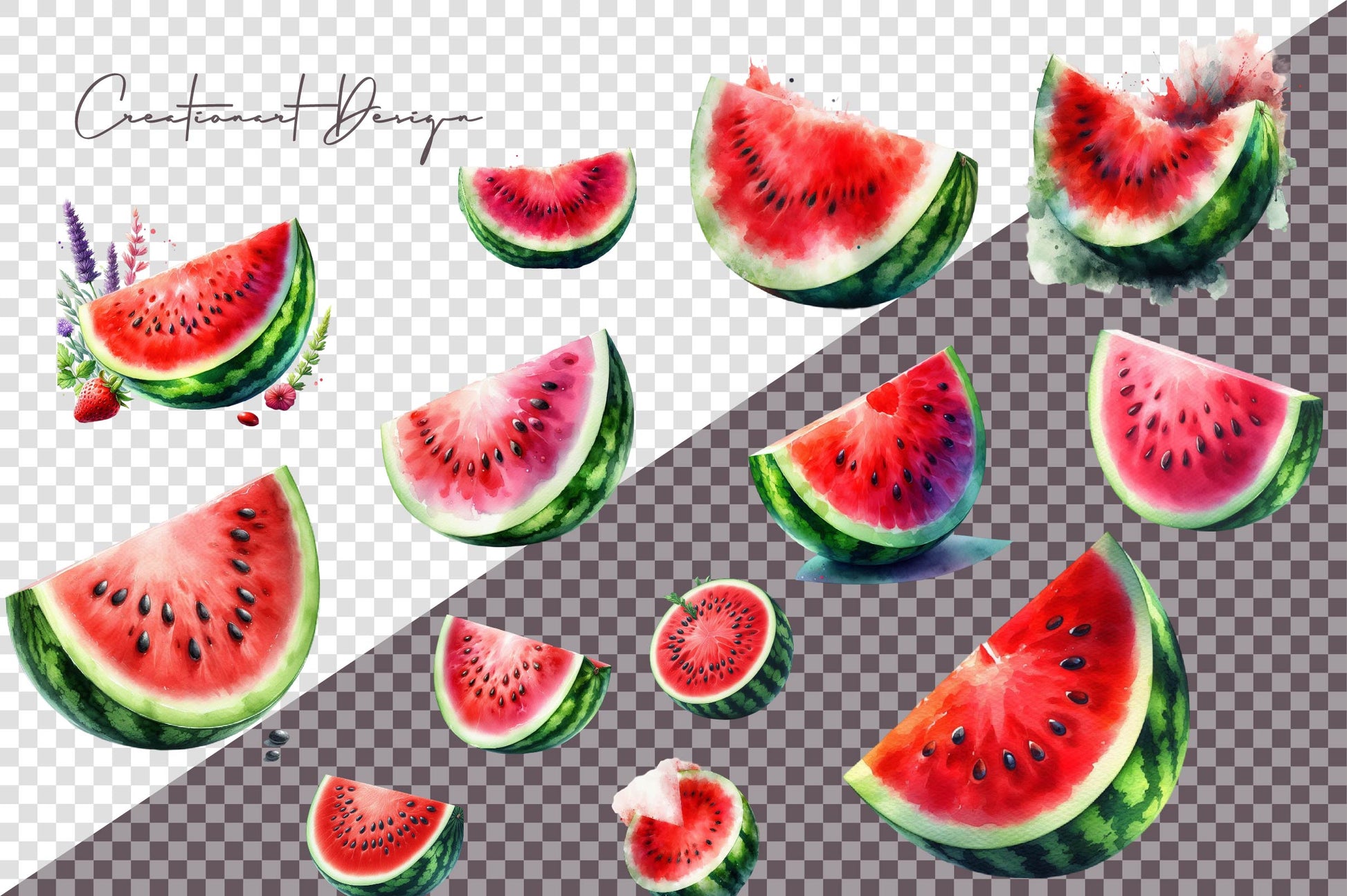 Watermelons Clipart Bundle - CraftNest - Digital Crafting and Art