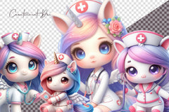 Unicorn Nurse Clipart Bundle - CraftNest - Digital Crafting and Art