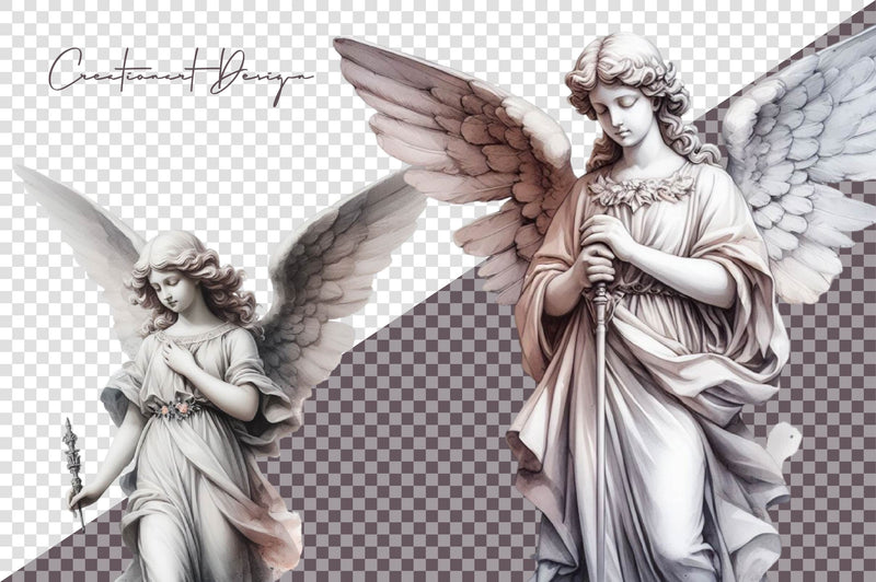 Angel Statues Clipart Bundle - CraftNest - Digital Crafting and Art