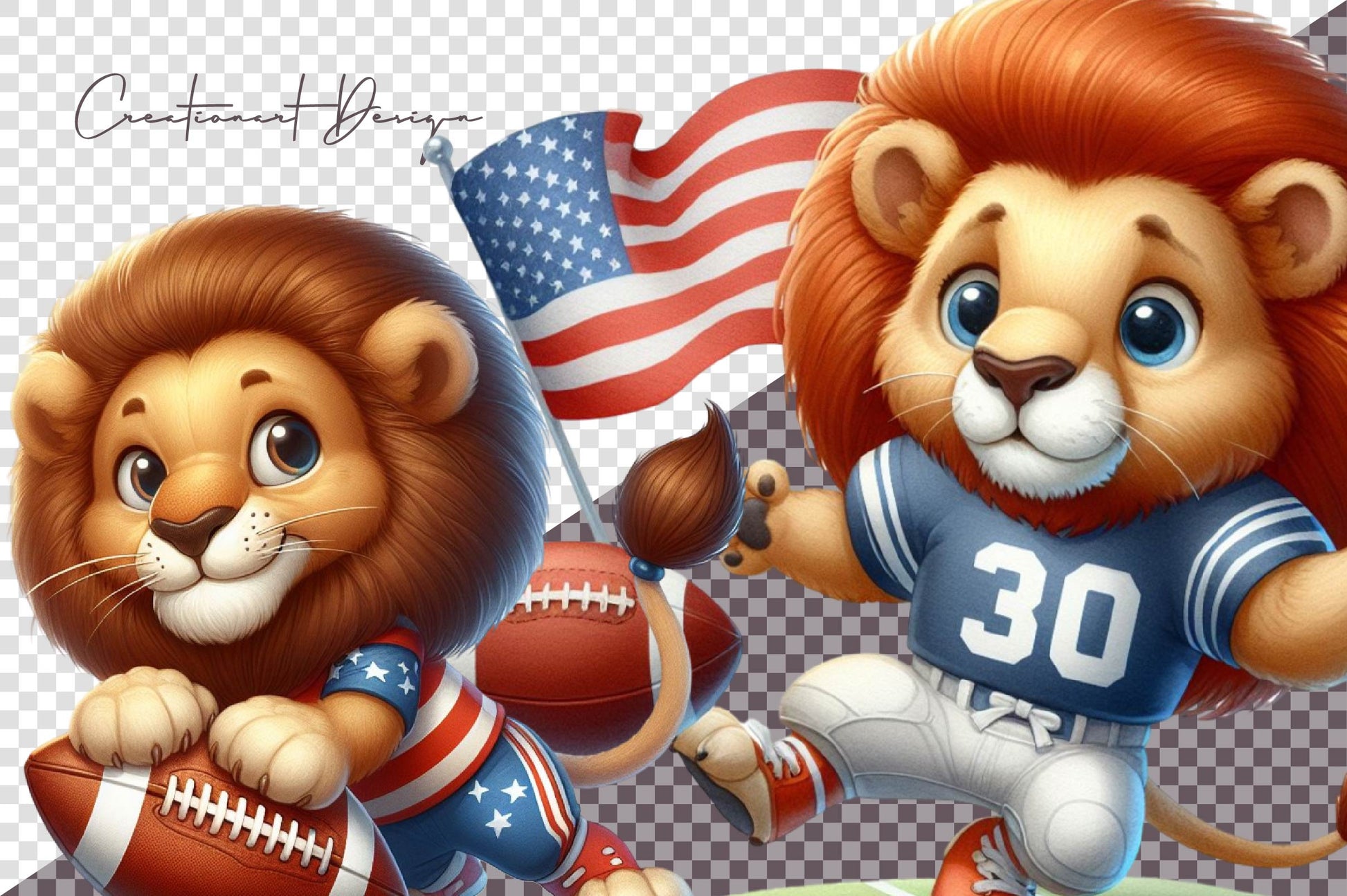 Lion Rugby Football Clipart Bundle - CraftNest - Digital Crafting and Art