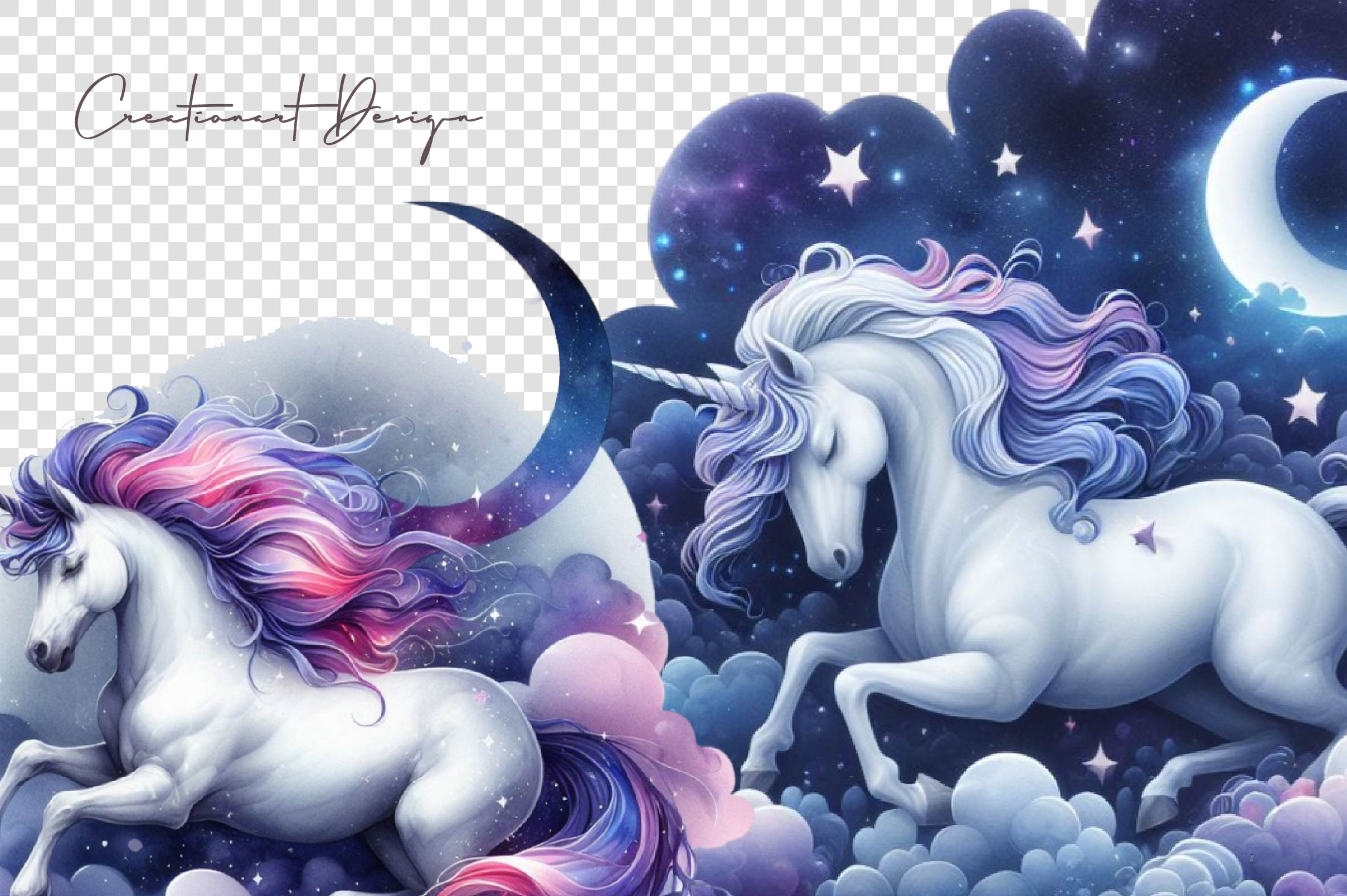 Night Unicorn Clipart Bundle 1 - CraftNest - Digital Crafting and Art