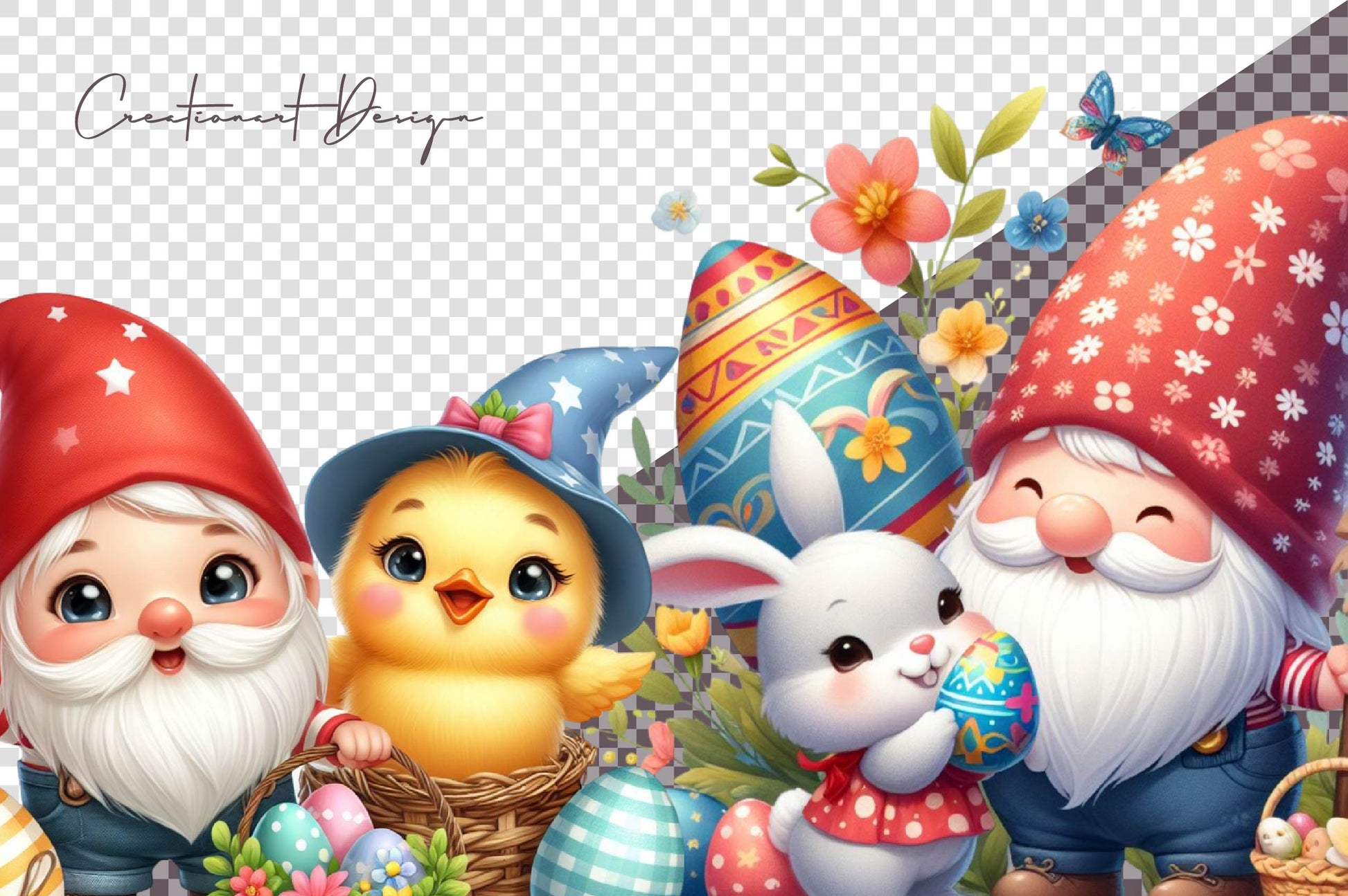 Easter Gnome Clipart Bundle 3 - CraftNest - Digital Crafting and Art