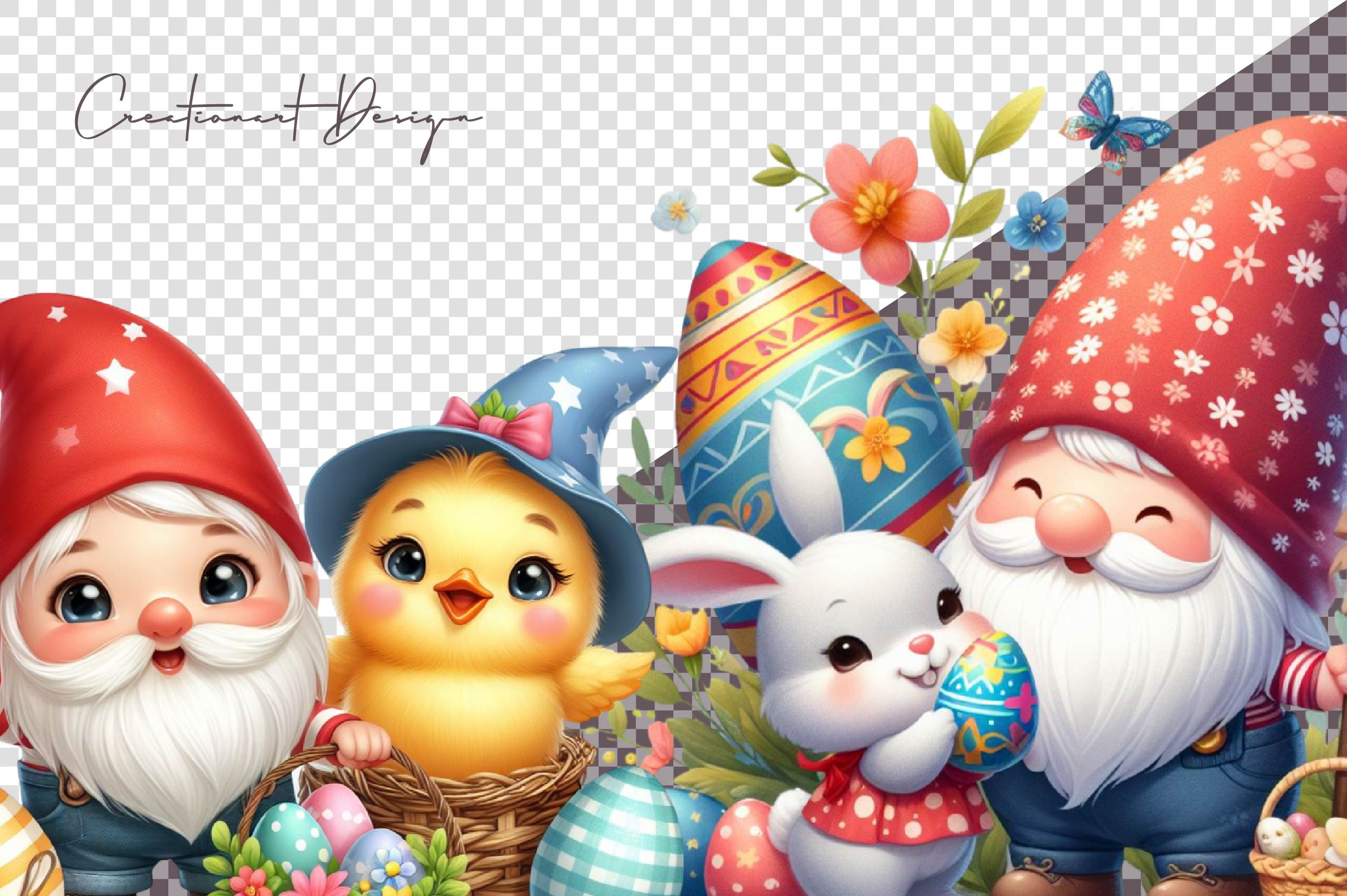 Easter Gnome Clipart Bundle 3 - CraftNest - Digital Crafting and Art