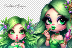 Mardi Gras Cute Girl Clipart Bundle 1 - CraftNest - Digital Crafting and Art