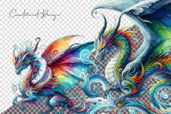 Watercolour Fantasy Dragon Clipart Bundle - CraftNest - Digital Crafting and Art