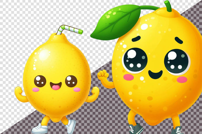 Lemon Character Clipart Bundle - CraftNest - Digital Crafting and Art