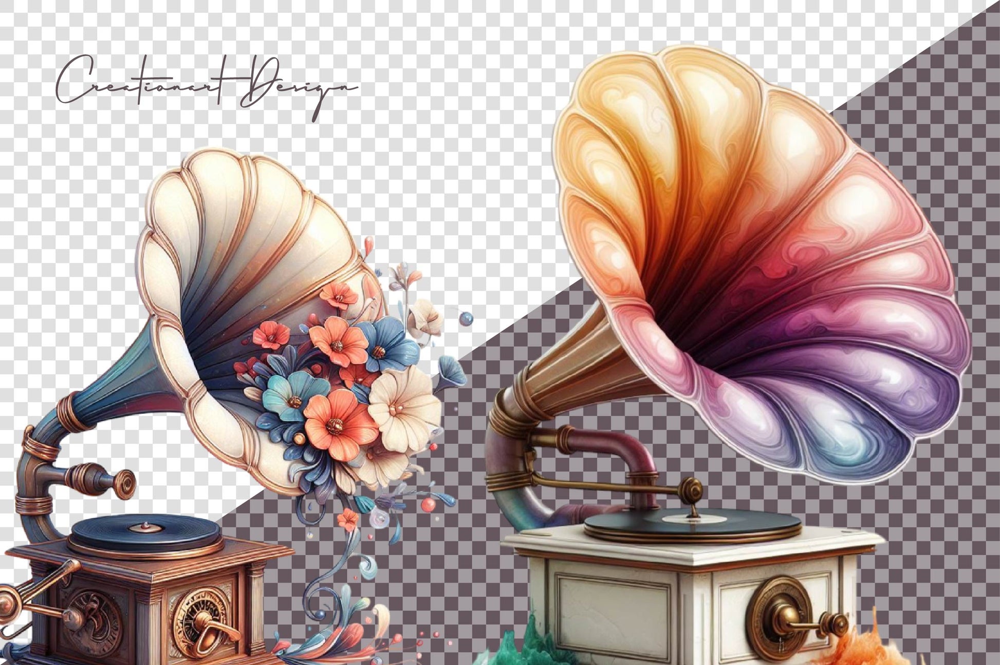 Gramophone Clipart Bundle - CraftNest - Digital Crafting and Art