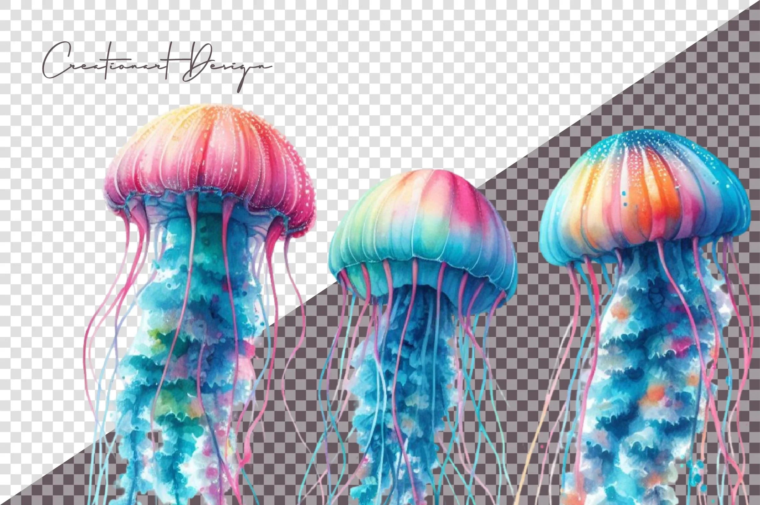 Jellyfish Clipart Bundle - CraftNest - Digital Crafting and Art