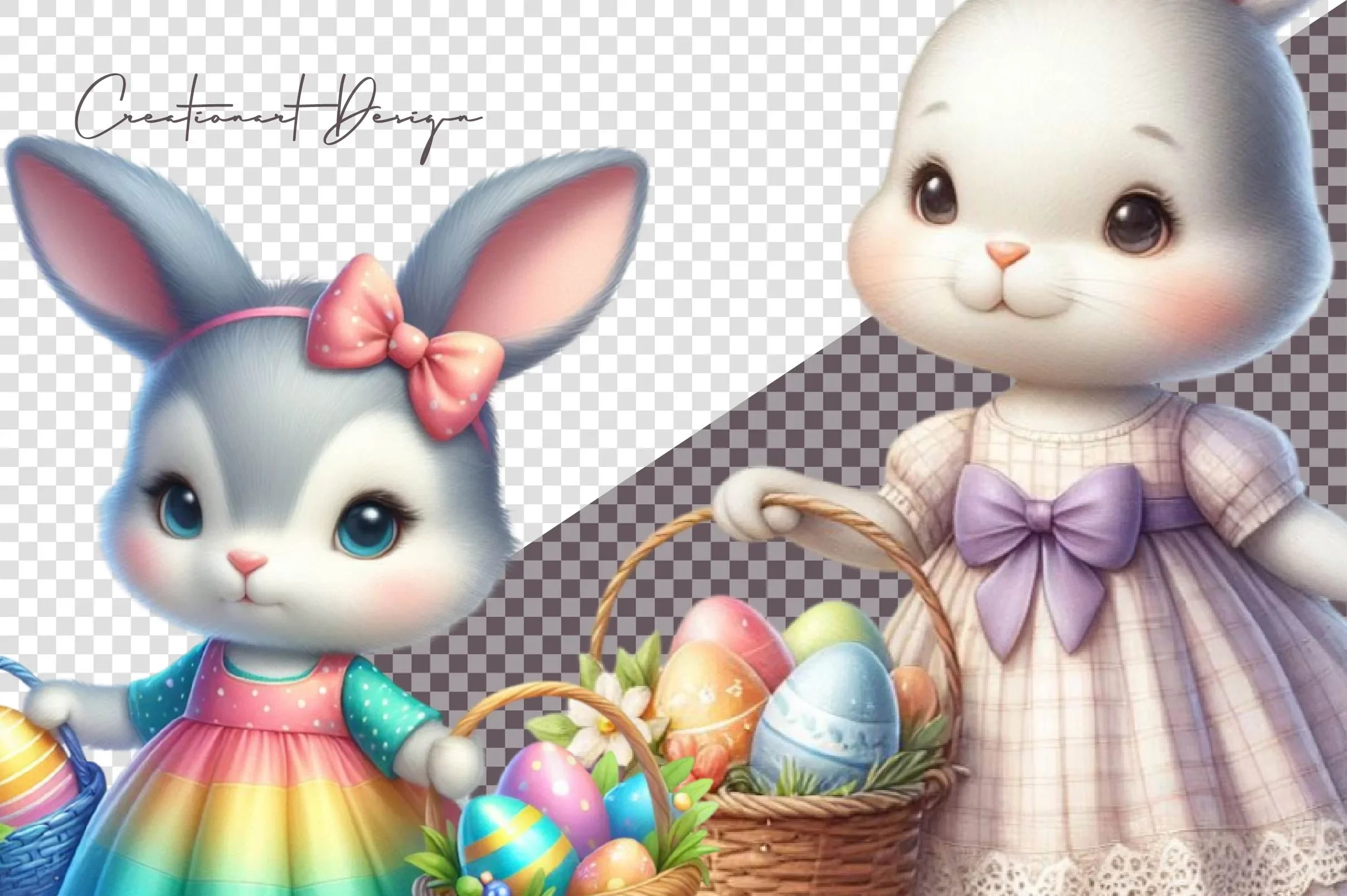 Easter Bunny Clipart Bundle 2 - CraftNest - Digital Crafting and Art