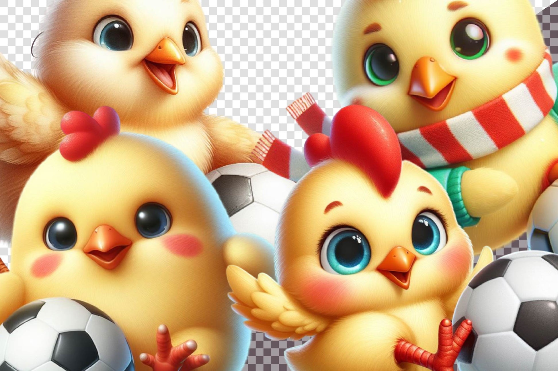 Chicken Playing Football Clipart Bundle - CraftNest - Digital Crafting and Art