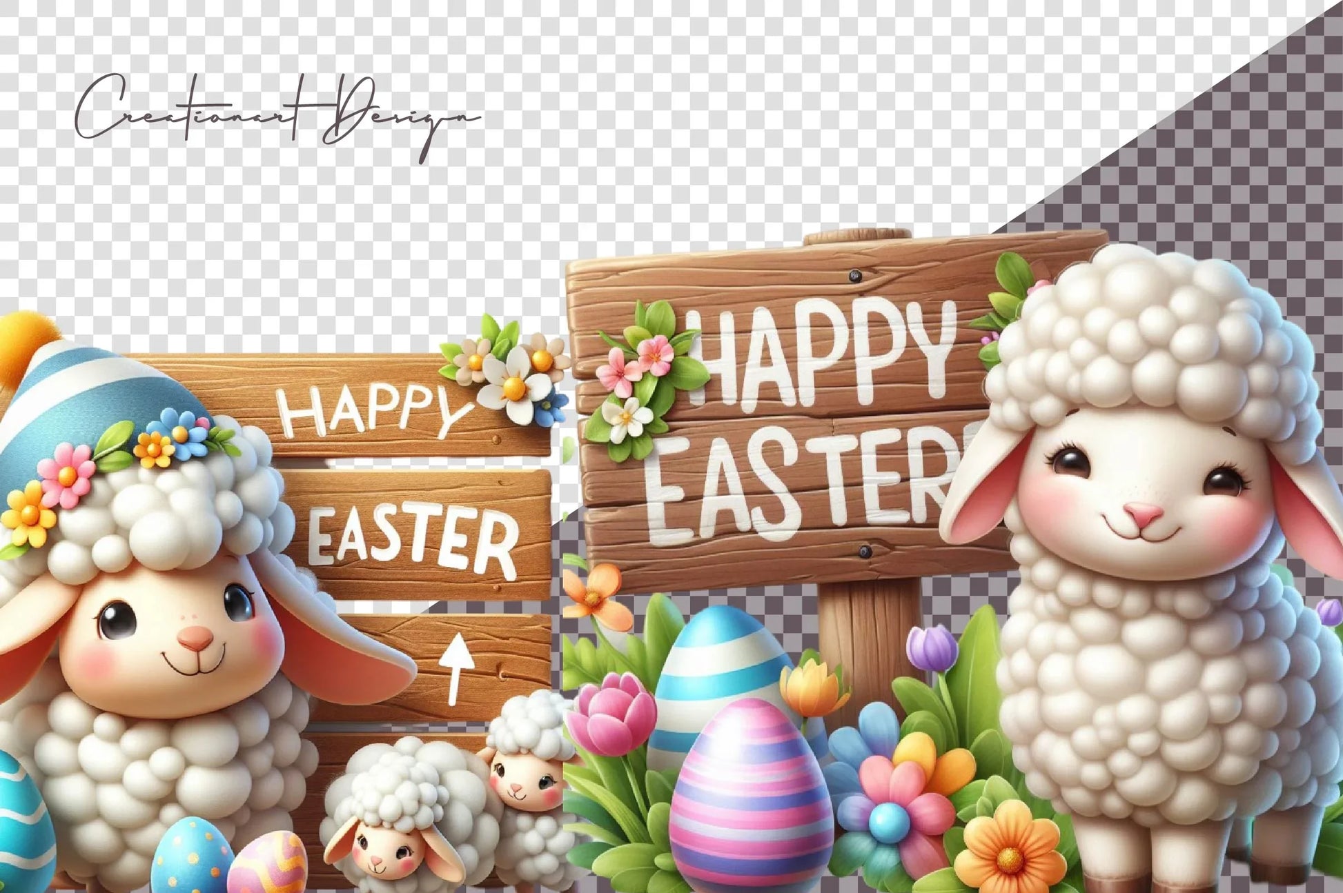 Easter Sheep Clipart Bundle - CraftNest - Digital Crafting and Art