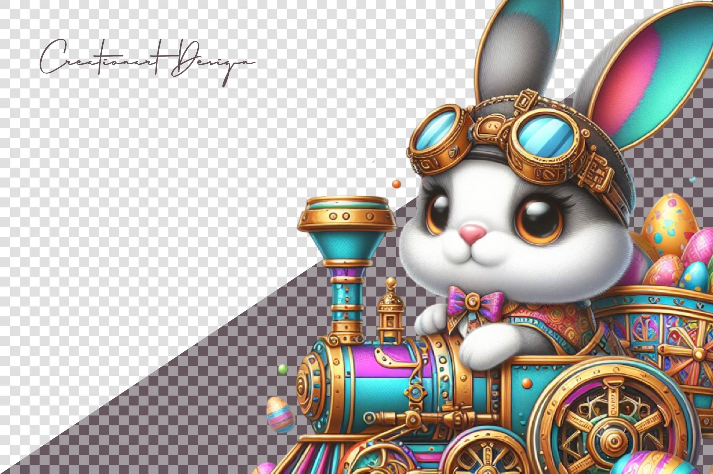 Easter Steampunk Bunny Clipart Bundle - CraftNest - Digital Crafting and Art