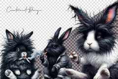 Creepy Black Bunny Clipart Bundle - CraftNest - Digital Crafting and Art