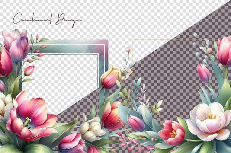 Floral Frame Clipart Bundle - CraftNest - Digital Crafting and Art