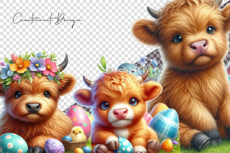 Easter Cow Clipart Bundle 2 - CraftNest - Digital Crafting and Art