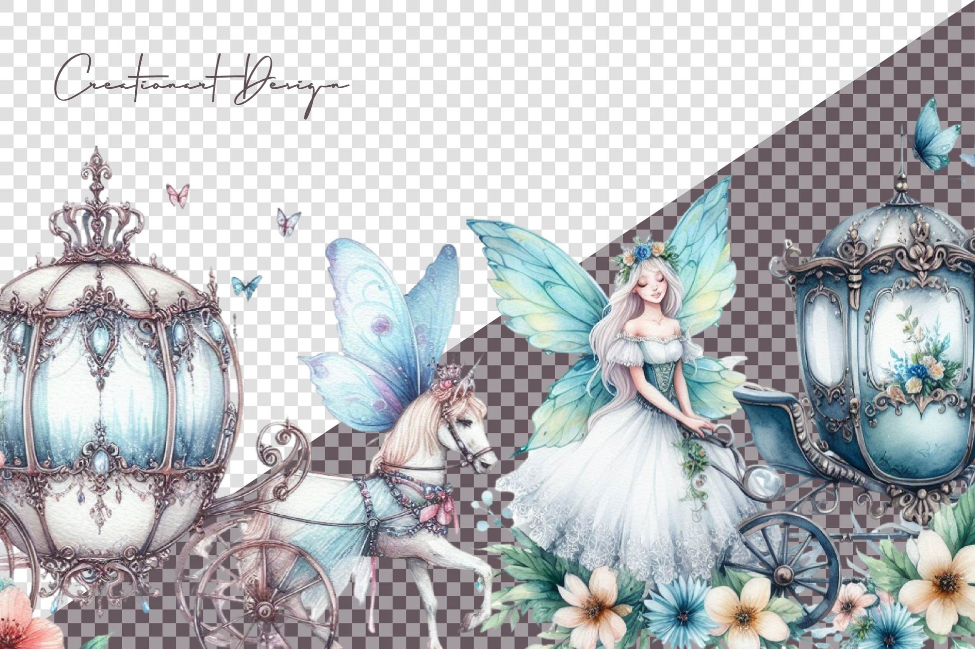 Fairy Carriage Clipart Bundle - CraftNest - Digital Crafting and Art