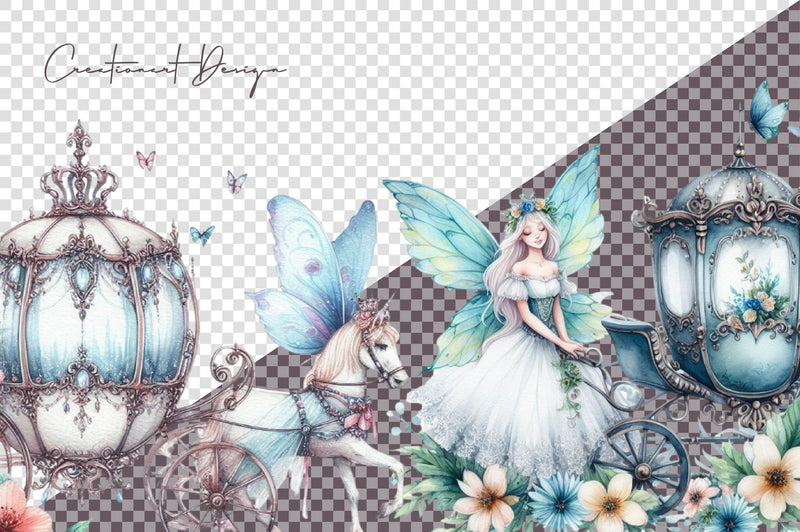 Fairy Carriage Clipart Bundle - CraftNest - Digital Crafting and Art