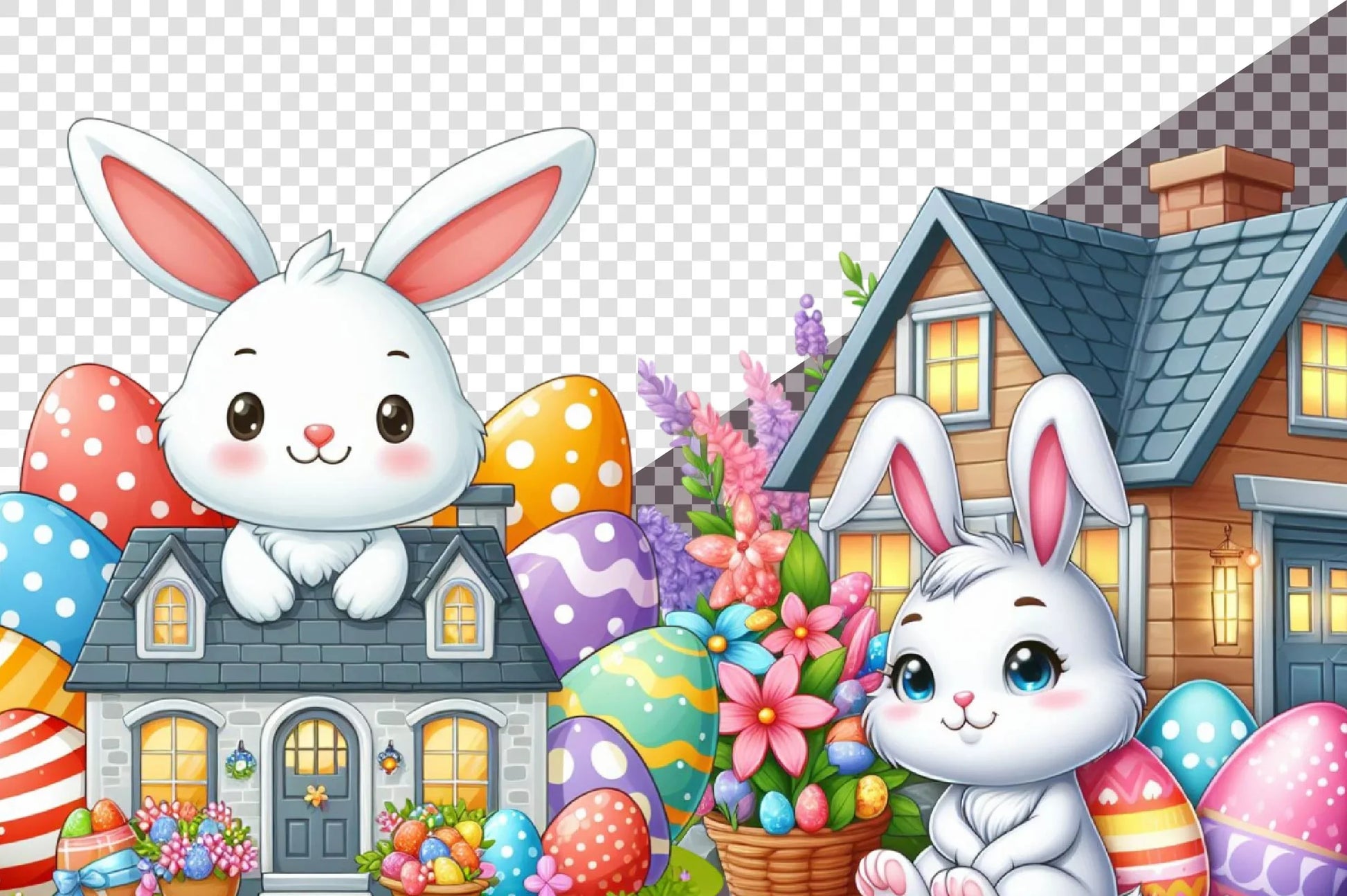 Easter Houses Clipart Bundle - CraftNest - Digital Crafting and Art