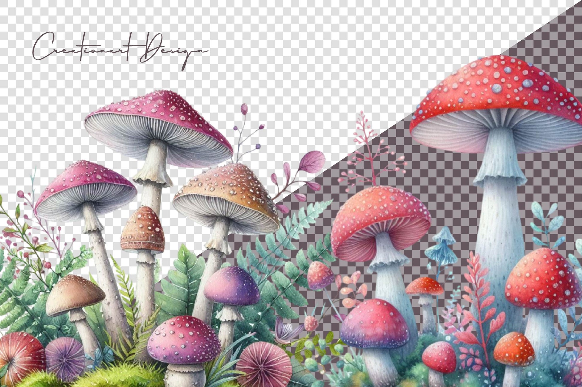 Magic Mushrooms Clipart Bundle - CraftNest - Digital Crafting and Art