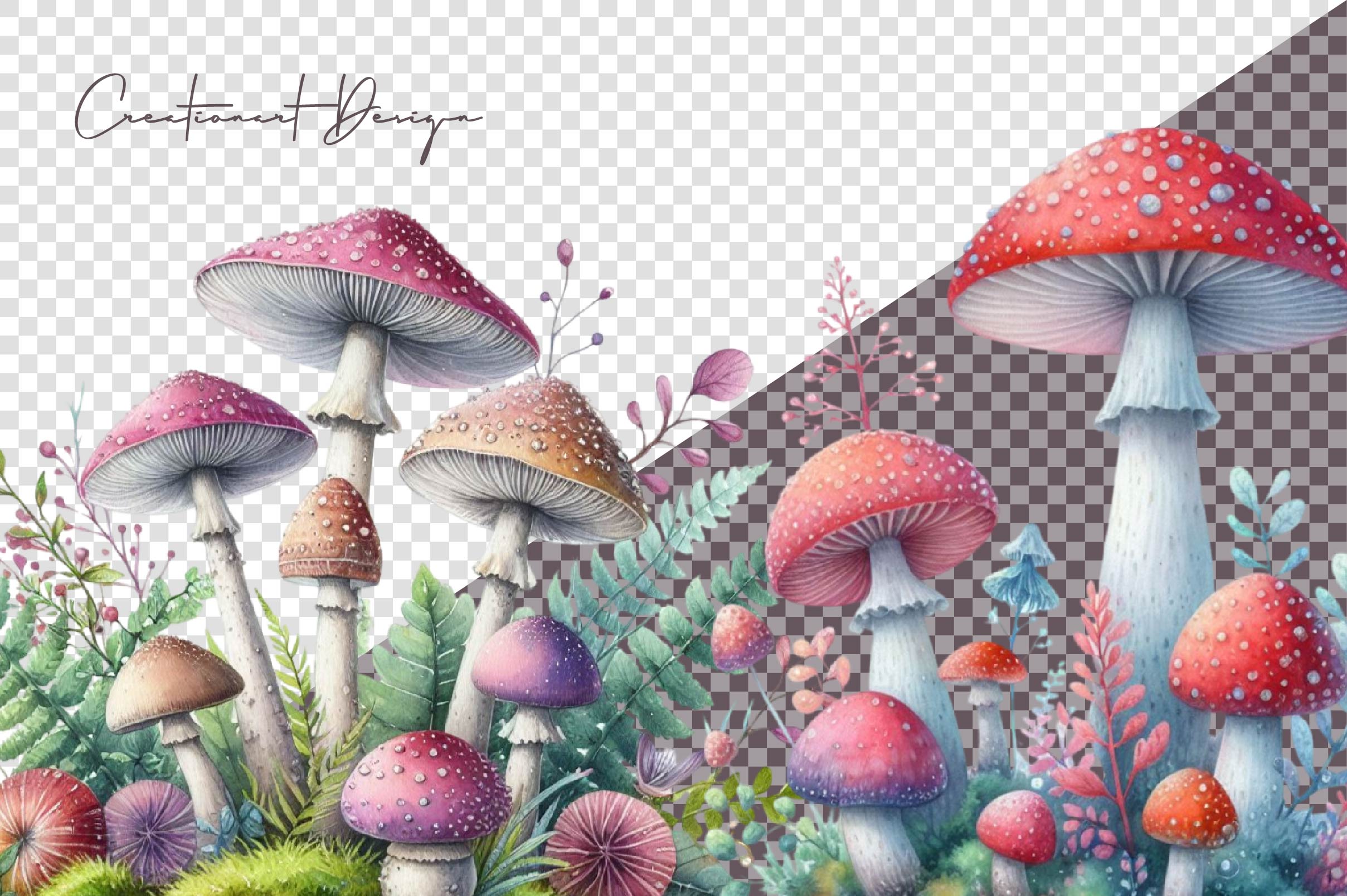 Magic Mushrooms Clipart Bundle - CraftNest - Digital Crafting and Art