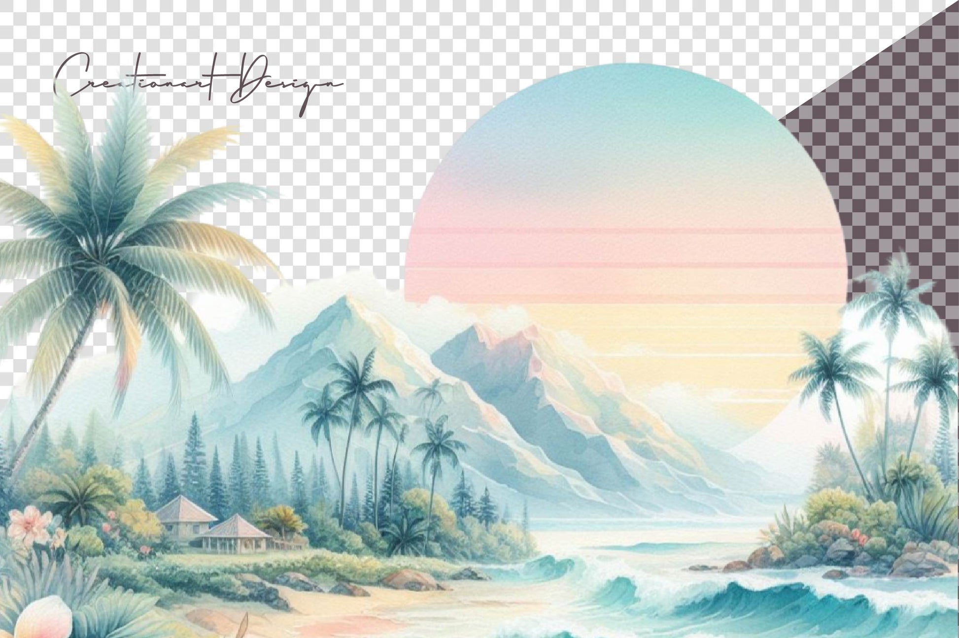 Pastel Hawaii Clipart Bundle - CraftNest - Digital Crafting and Art