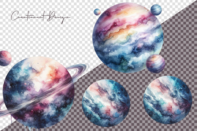 Celestial Planets Clipart Bundle - CraftNest - Digital Crafting and Art