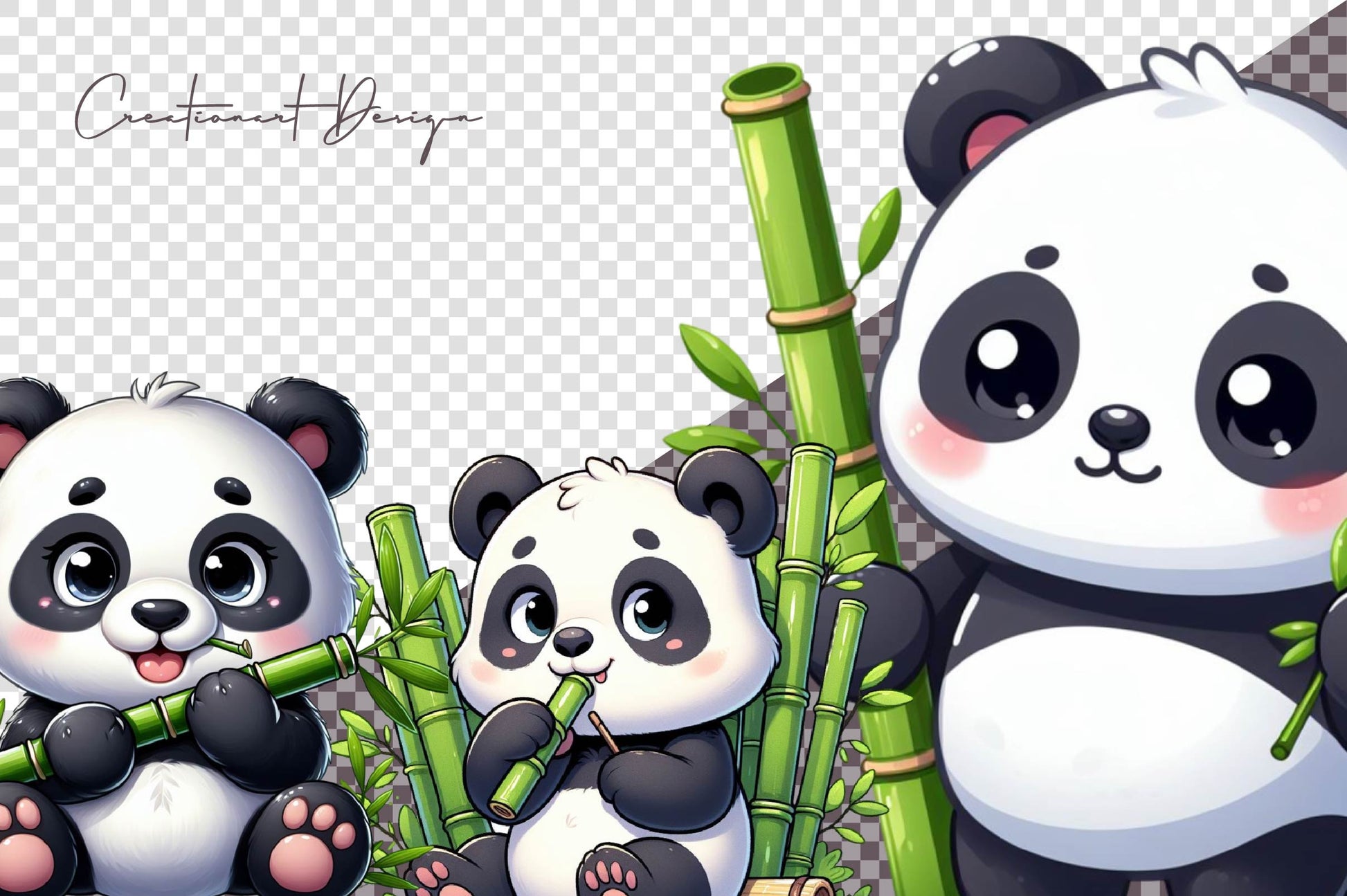 Adorable Cute Panda Clipart Bundle - CraftNest - Digital Crafting and Art
