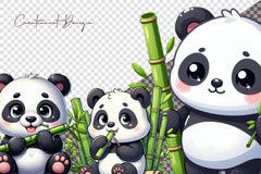 Adorable Cute Panda Clipart Bundle - CraftNest - Digital Crafting and Art
