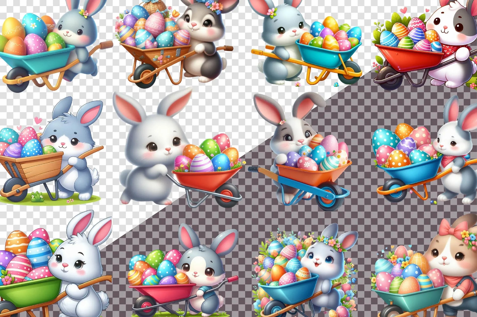 Happy Bunny Clipart Bundle - CraftNest - Digital Crafting and Art