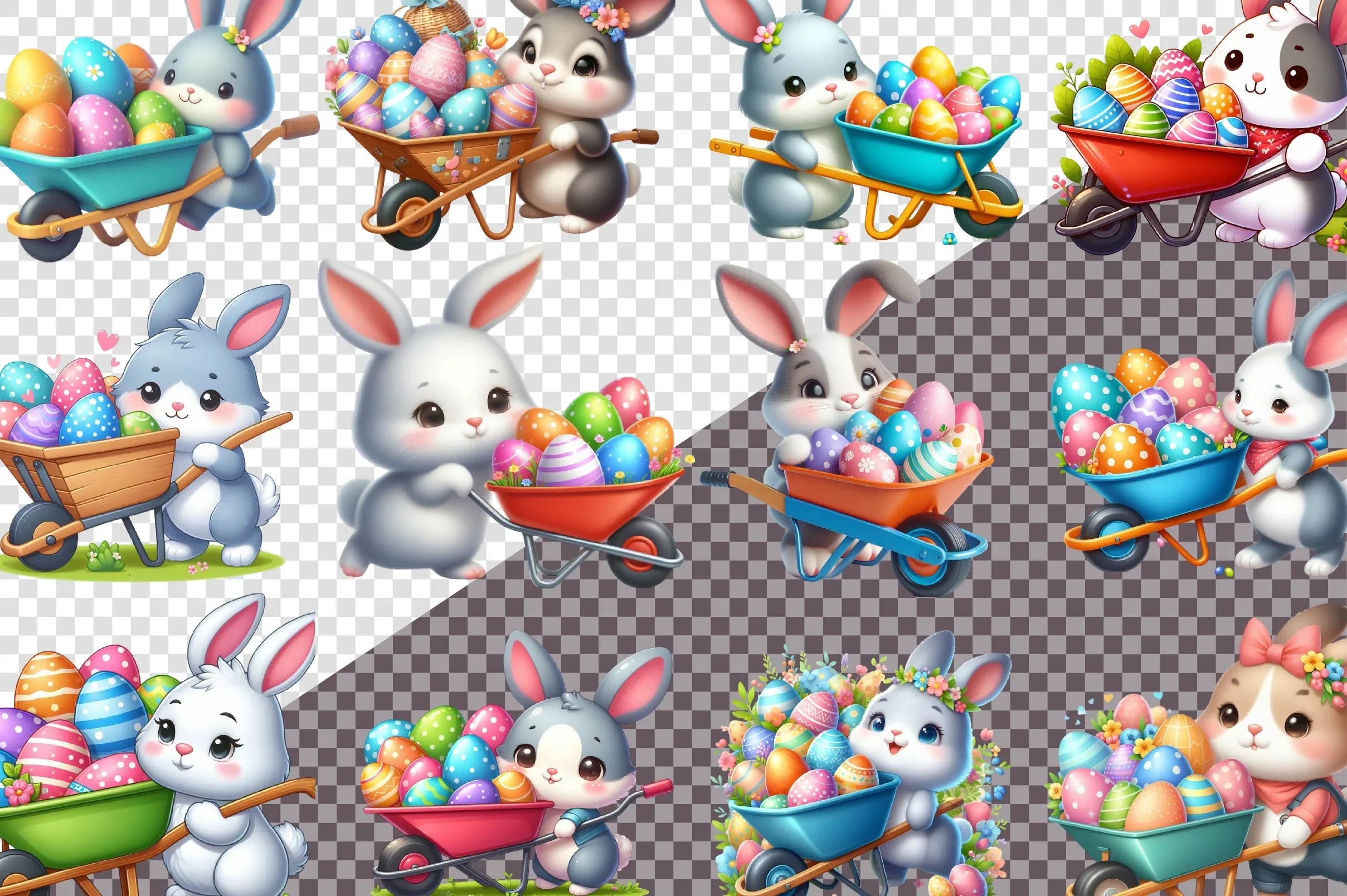 Happy Bunny Clipart Bundle - CraftNest - Digital Crafting and Art
