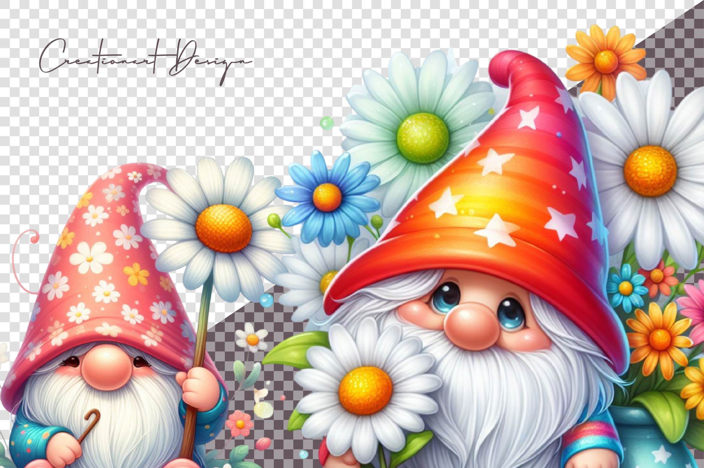 Spring Flower Gnome Clipart Bundle - CraftNest - Digital Crafting and Art