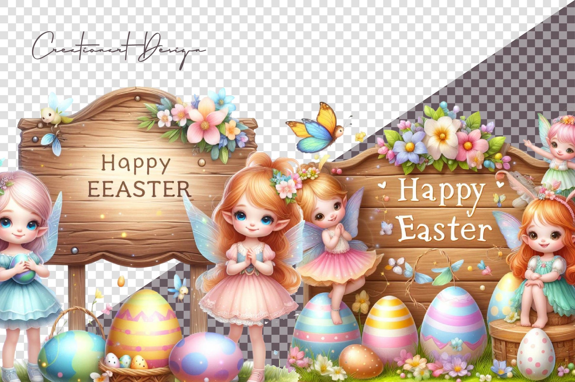 Easter Fairies Clipart Bundle - CraftNest - Digital Crafting and Art