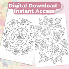 Rose Mandala Coloring Book Bundle - CraftNest - Digital Crafting and Art