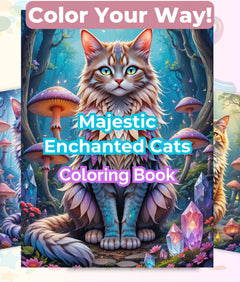 Majestic Enchanted Cats Coloring Book Bundle - CraftNest - Digital Crafting and Art