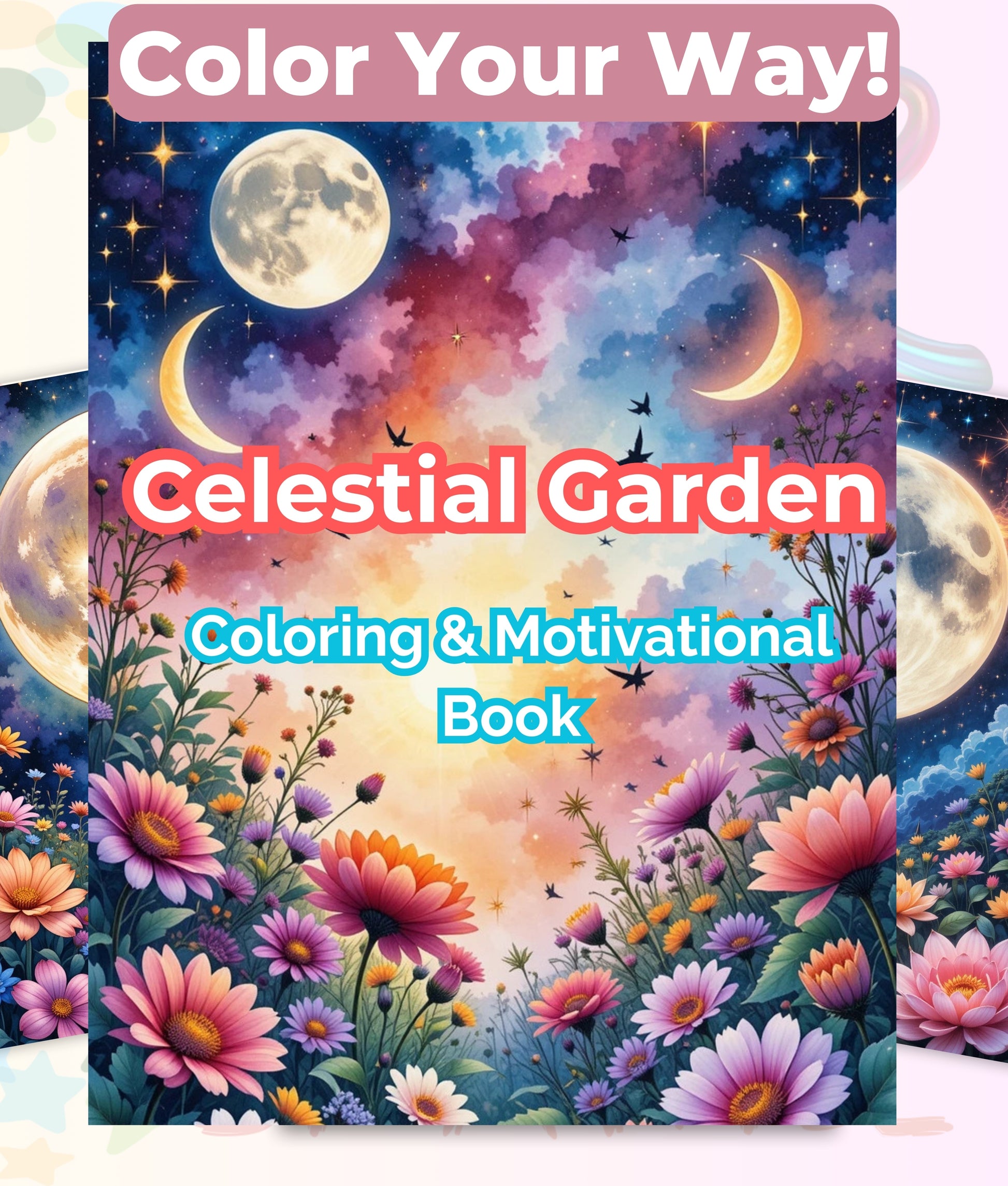 Celestial Garden Motivational Coloring Book Bundle - CraftNest - Digital Crafting and Art
